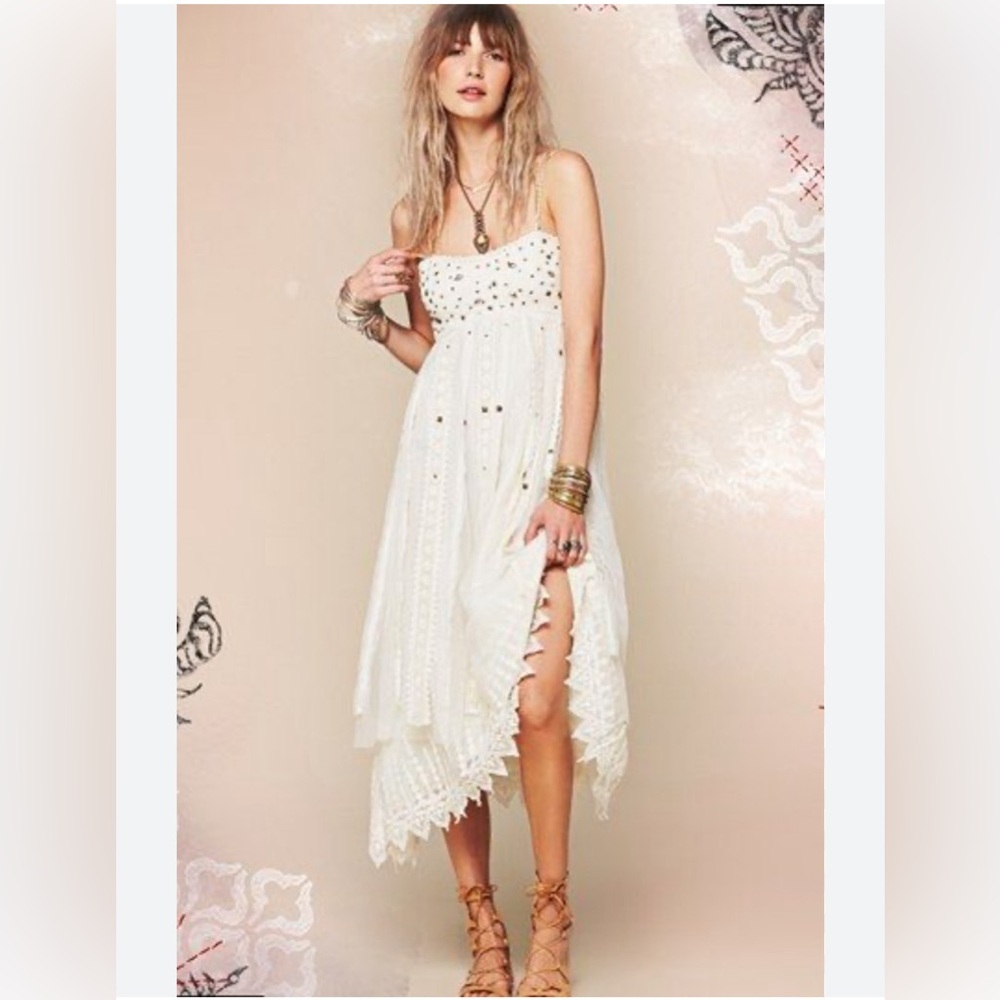 Rare Free people studded lace party dress size 2